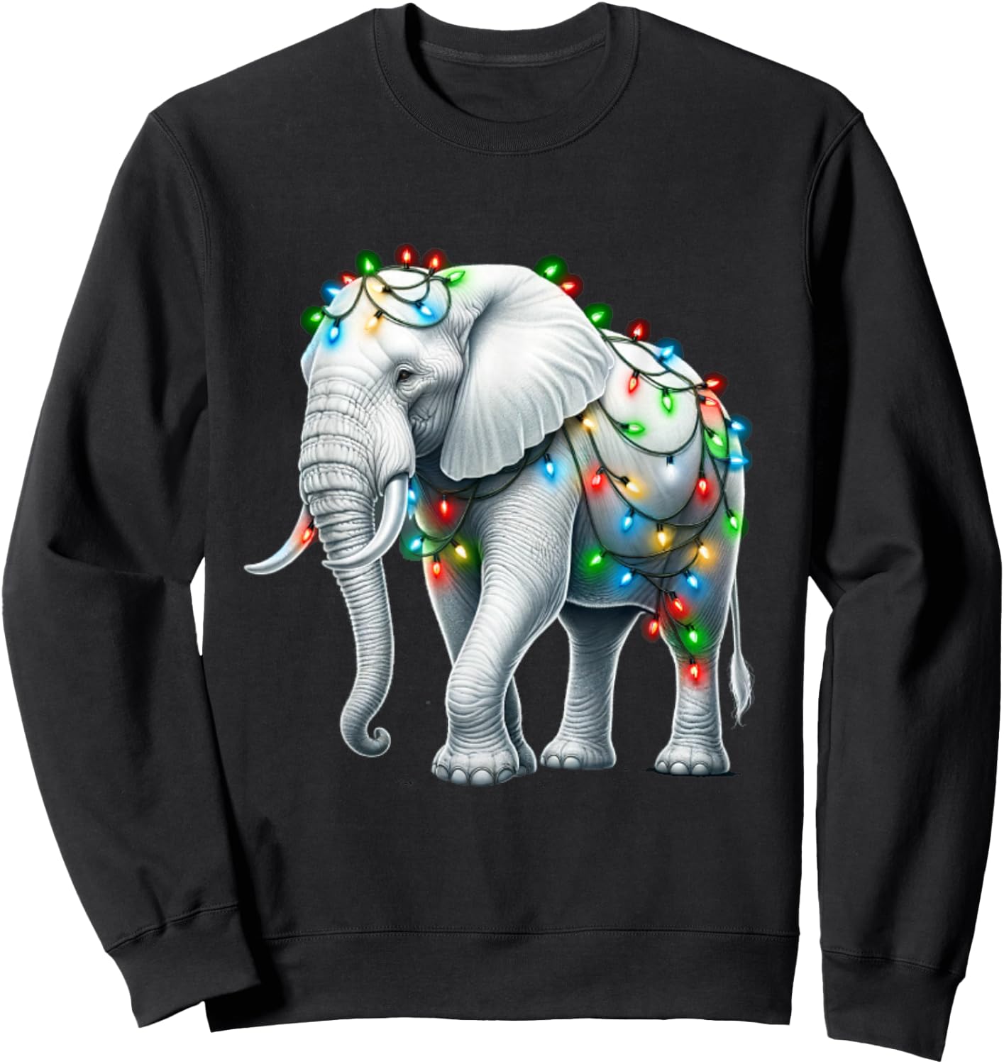Funny White Elephant Wrapped Elephant Dumb Sweatshirt - Sweatshirt | Black