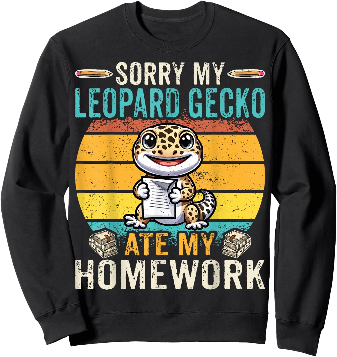 Sorry My Leopard Gecko Ate My Homework - Reptile Gecko Lover Sweatshirt - Sweatshirt | Black