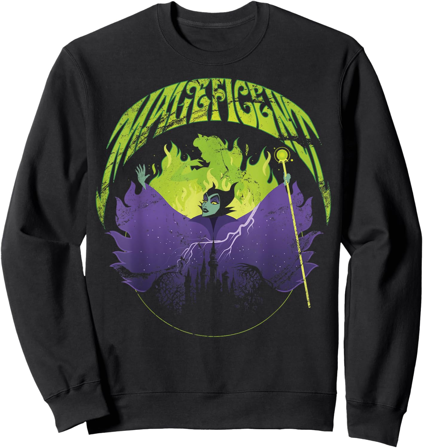 Disney Sleeping Beauty Maleficent Collage Portrait Sweatshirt - Sweatshirt | Black