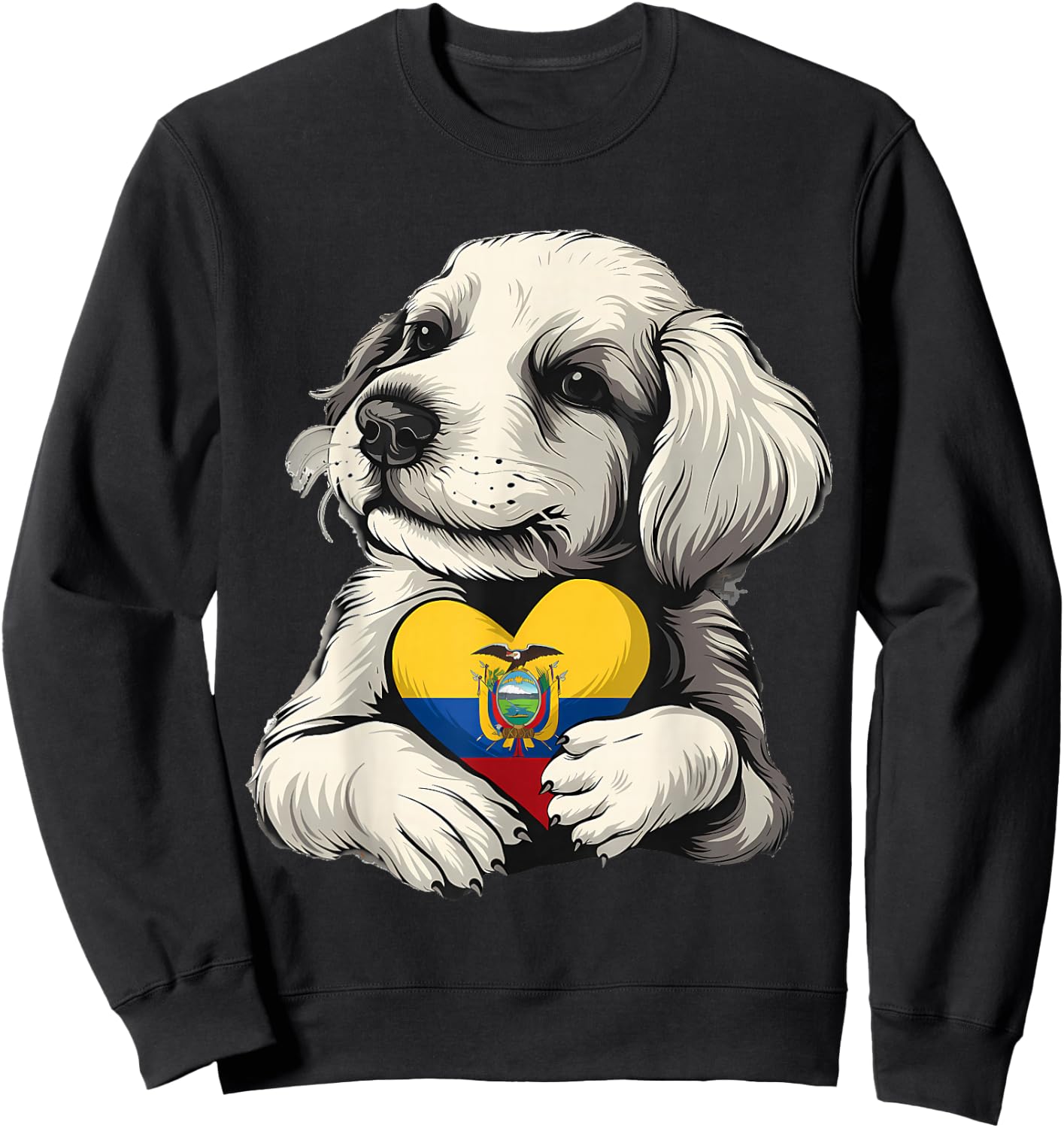 Ecuador Flag Dog Ecuadorian Roots Sweatshirt - Sweatshirt | Black