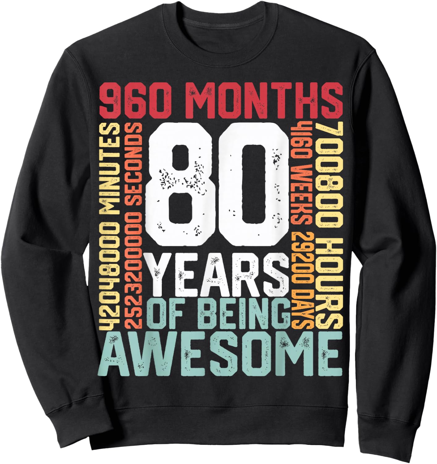 80 years of being Awesome Months weeks days special birthday Sweatshirt - Sweatshirt | Black