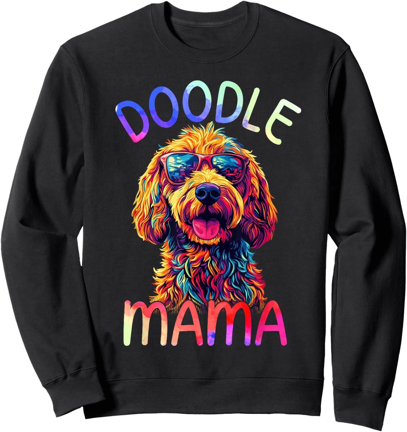 Goldendoodle Mom Mama Colorful Pop Art Goldendoodle Sweatshirt - Sweatshirt | Black