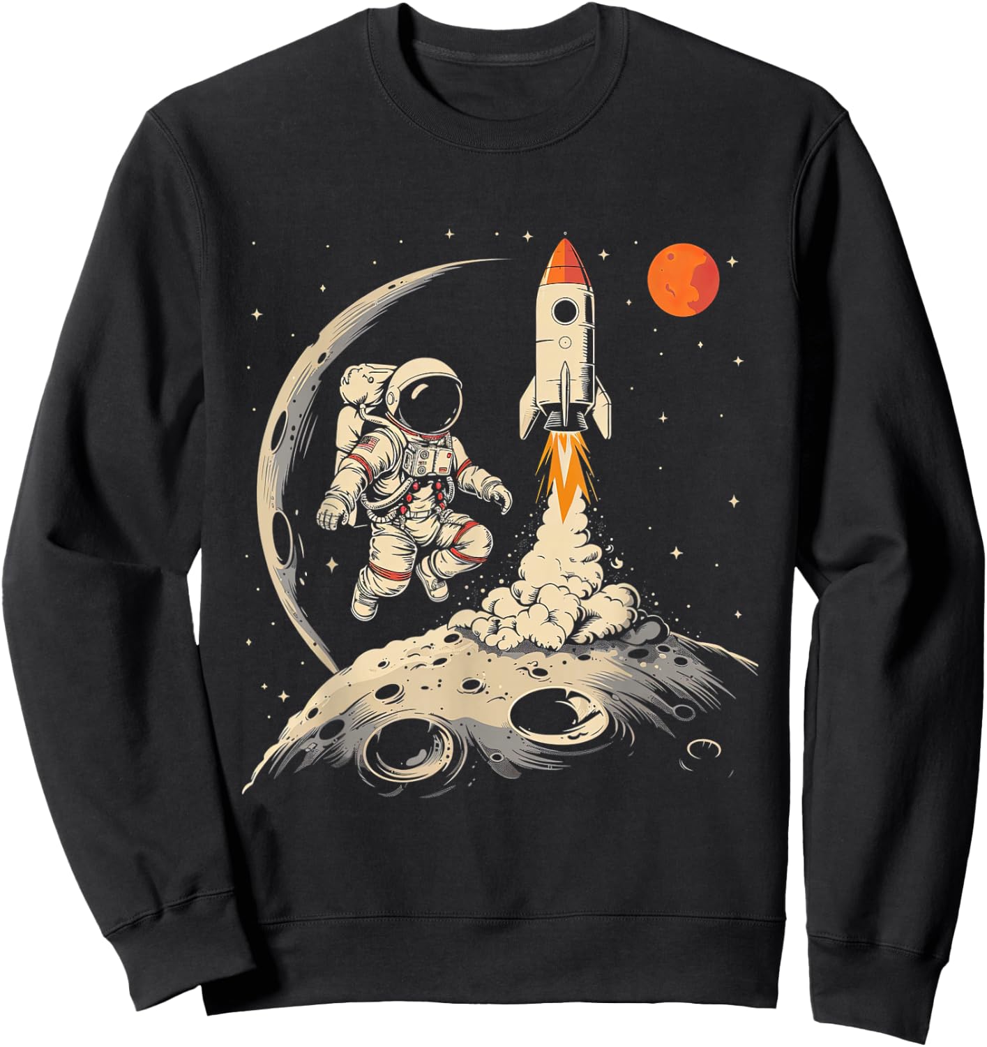 Weltraum Rakete und Astronaut Raumschiff Kinder Sweatshirt - Sweatshirt | Black