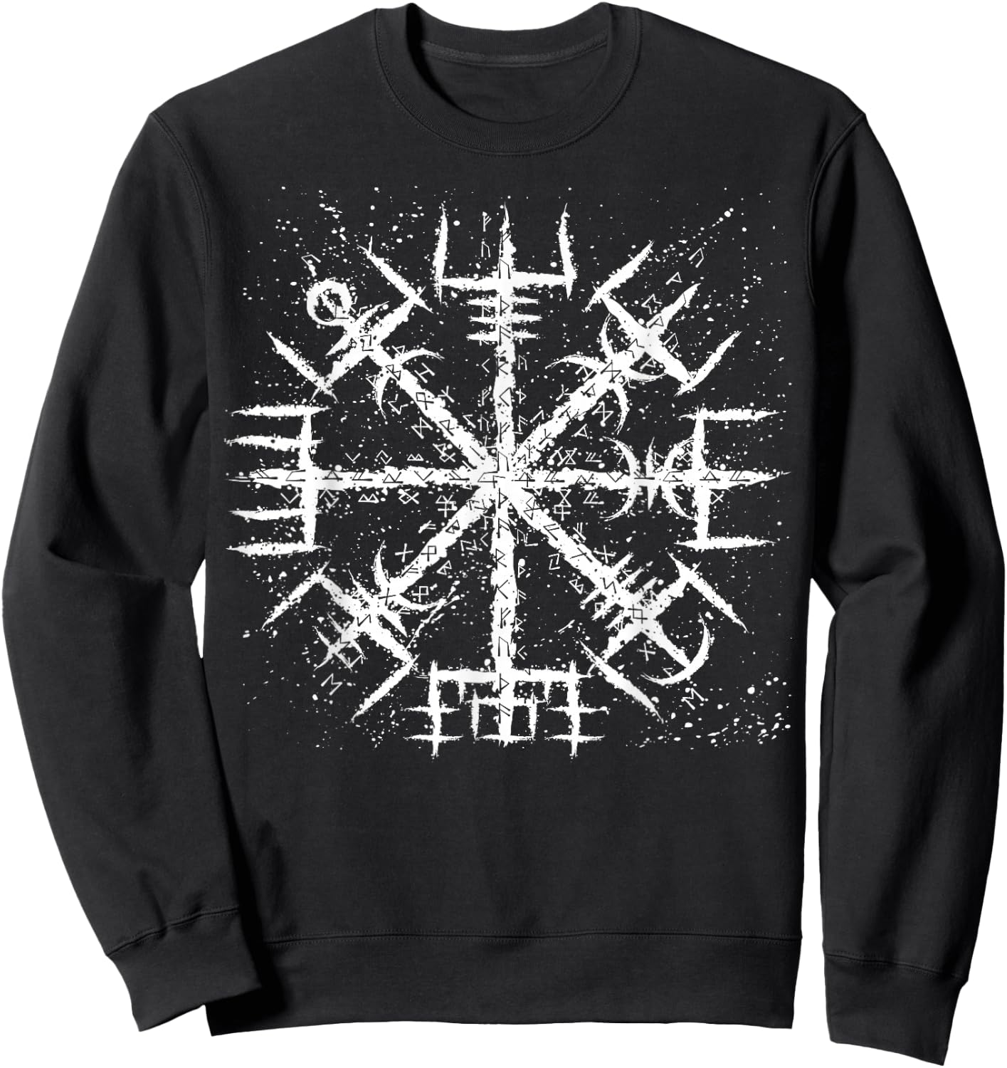 Compass Vegvisir Viking Symbol Nordic Rune Celtic Yggdrasil Sweatshirt - Sweatshirt | Black