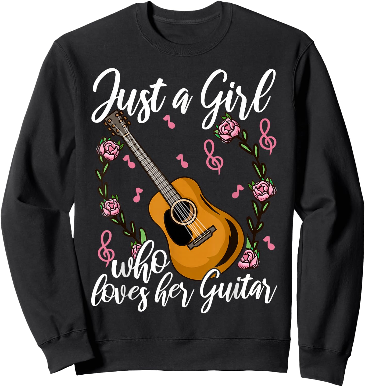 Guitar Girl Guitarist Guitar Player Guitar Lover Gift Small Sweatshirt - Sweatshirt | Black