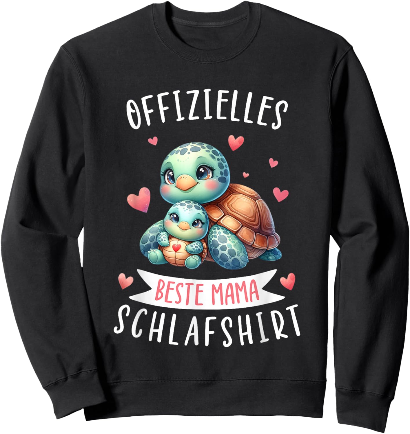 Official Best Mum Sleep Shirt Mother's Day Turtle Sweatshirt - Sweatshirt | Black