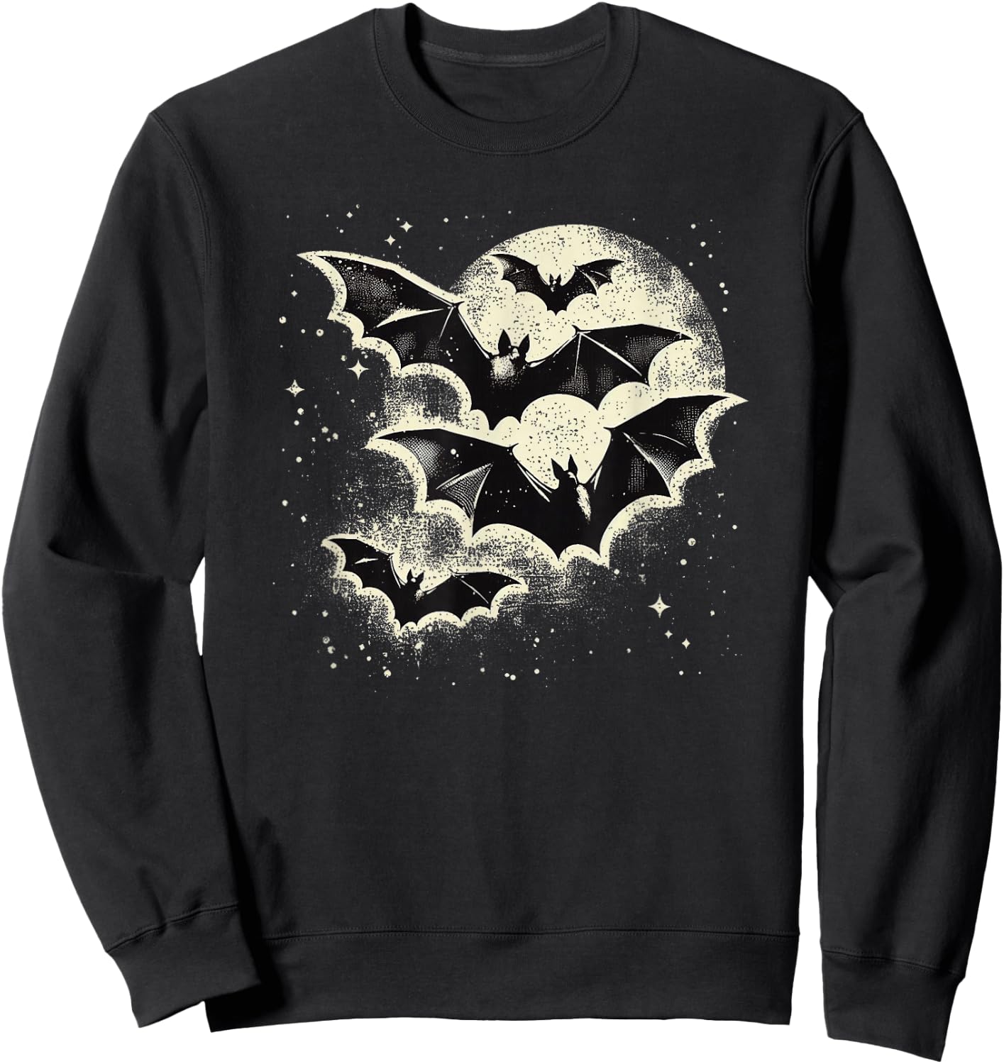 Vintage Bat Halloween Gothic Bat Sweatshirt - Sweatshirt | Black