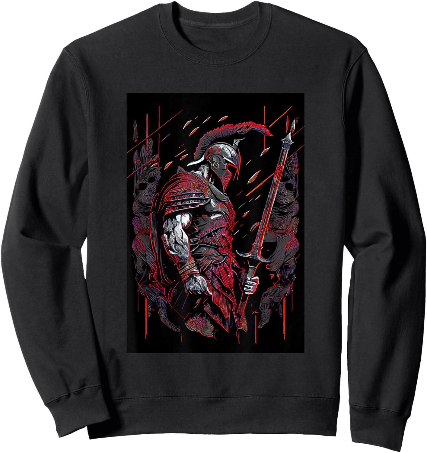 Epic Motivational Spartan Warrior Trojan Warrior Gladiator Sweatshirt - Sweatshirt | Black