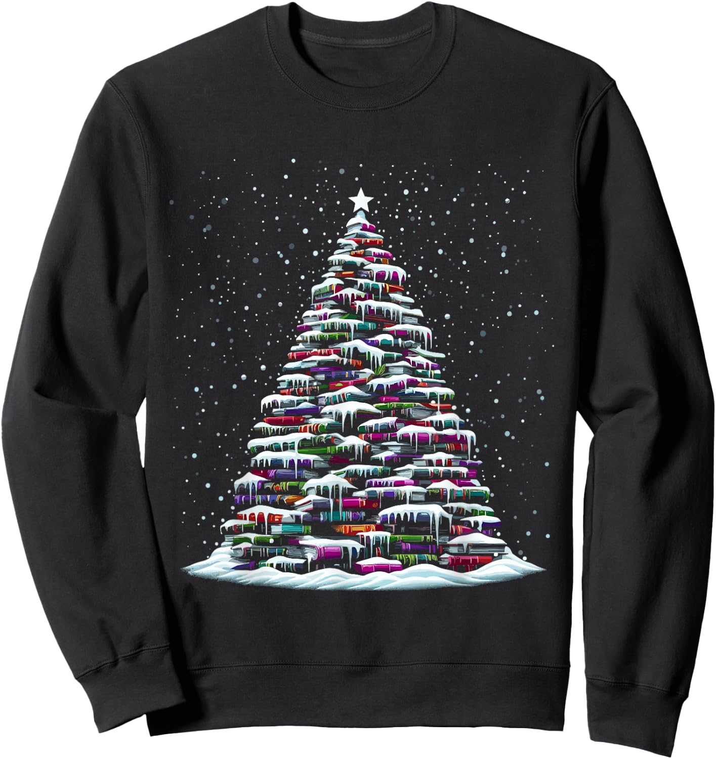 Christmas Tree Of Books - Xmas Tree Reading Book Lover Sweatshirt - Sweatshirt | Black