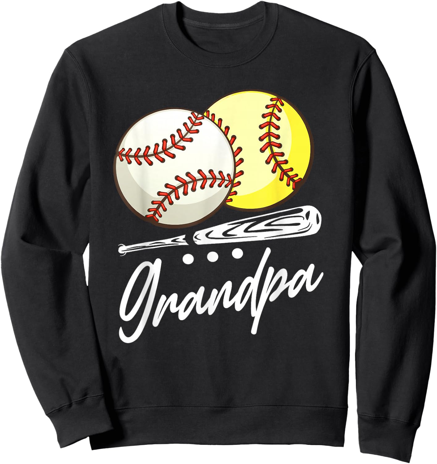 Ball Grandpa Baseball Softball Sweatshirt - Sweatshirt | Black
