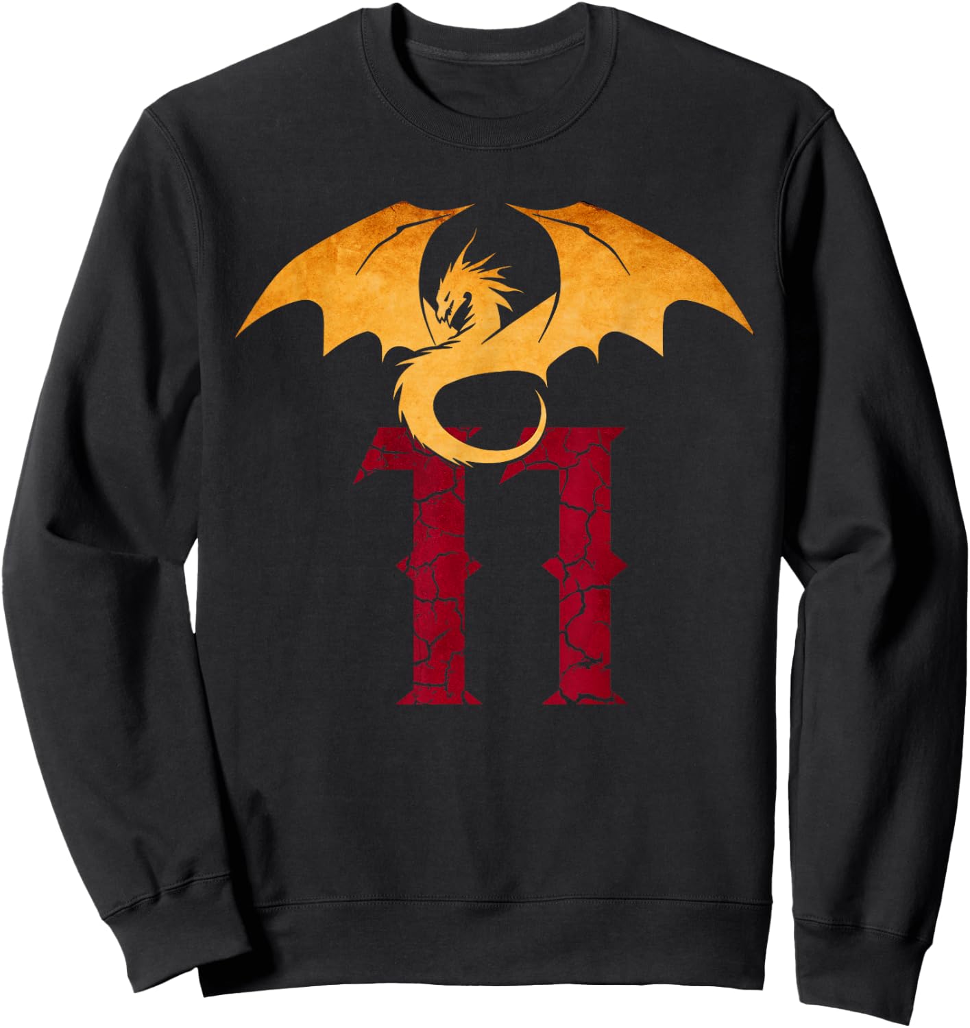 11 Year Old Birthday Dragon Fantasy 11th Bday Boy Sweatshirt - Sweatshirt | Black