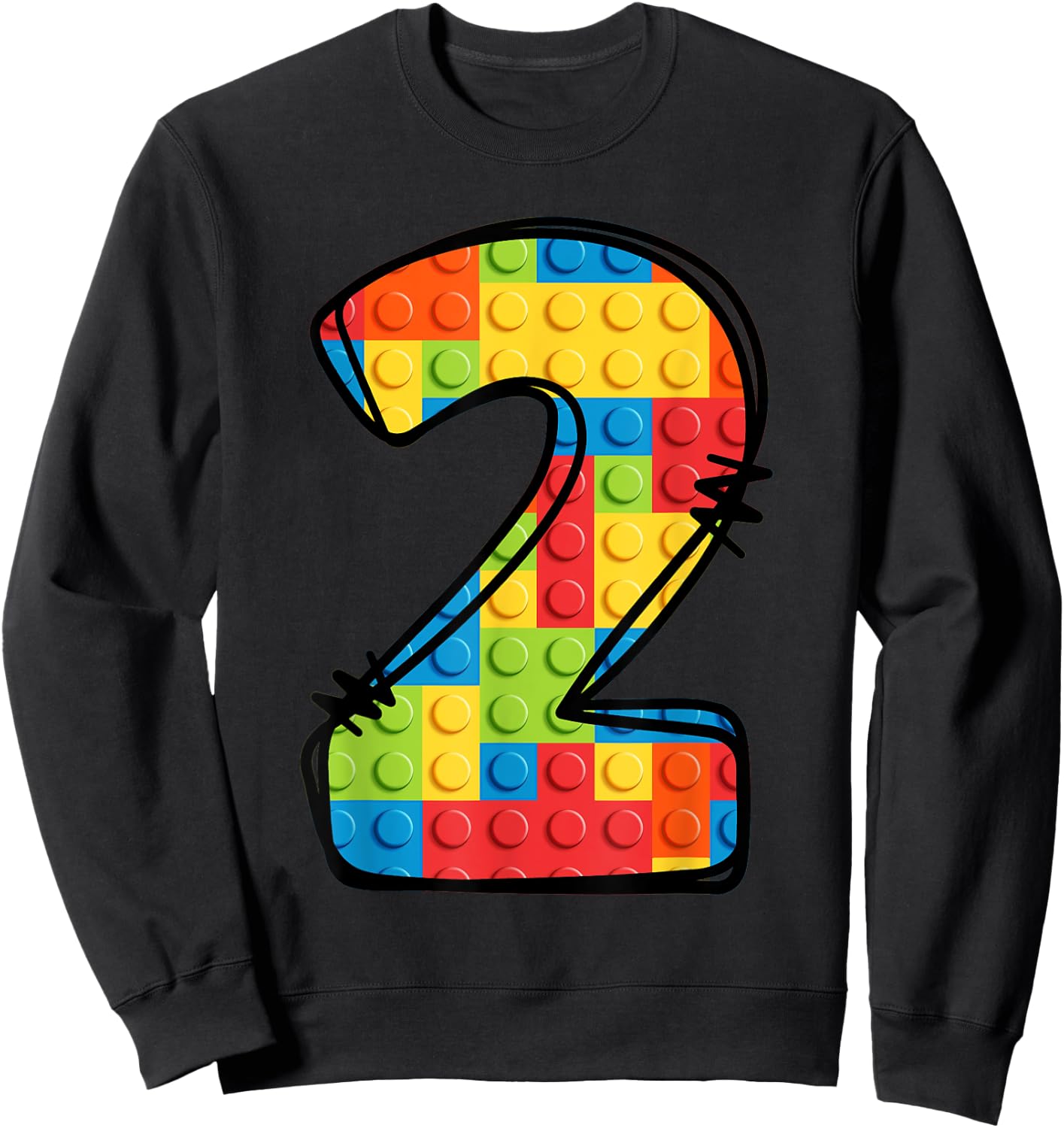 2 Year Old Blocks Building Master Builder 2nd Birthday Sweatshirt - Sweatshirt | Black