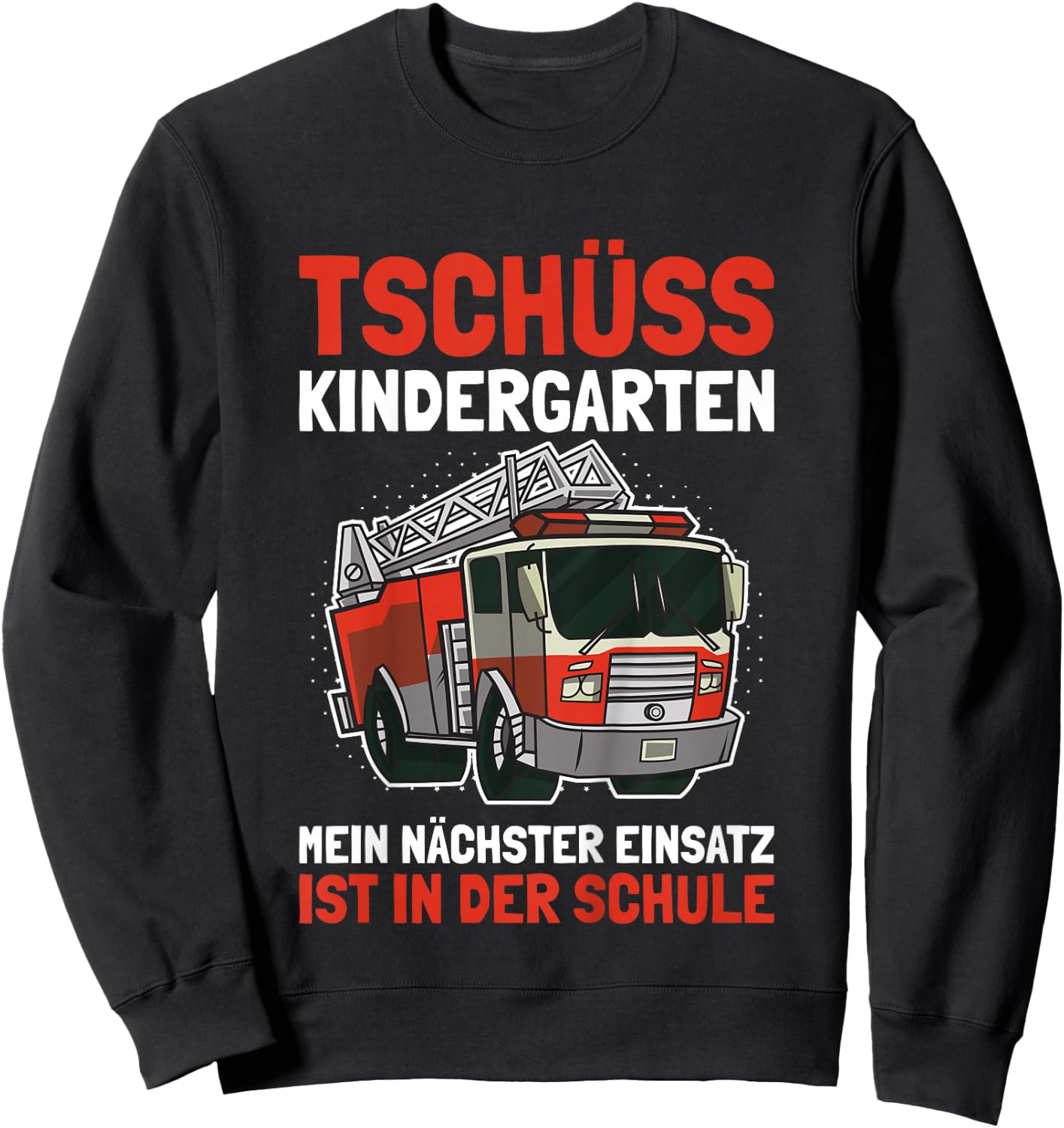 Kinder Einschulung Junge Schulanfang Shirt Jungen Feuerwehr Sweatshirt - Sweatshirt | Black