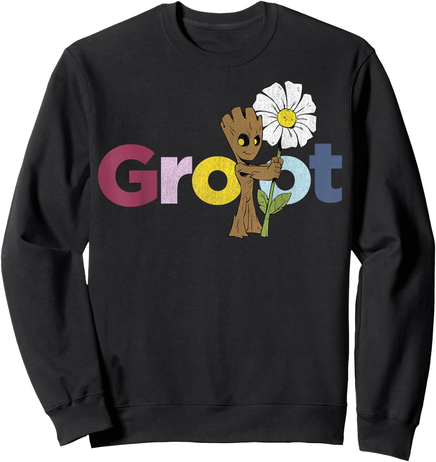 Marvel Guardians of The Galaxy Groot Flower Small Sweatshirt - Sweatshirt | Black