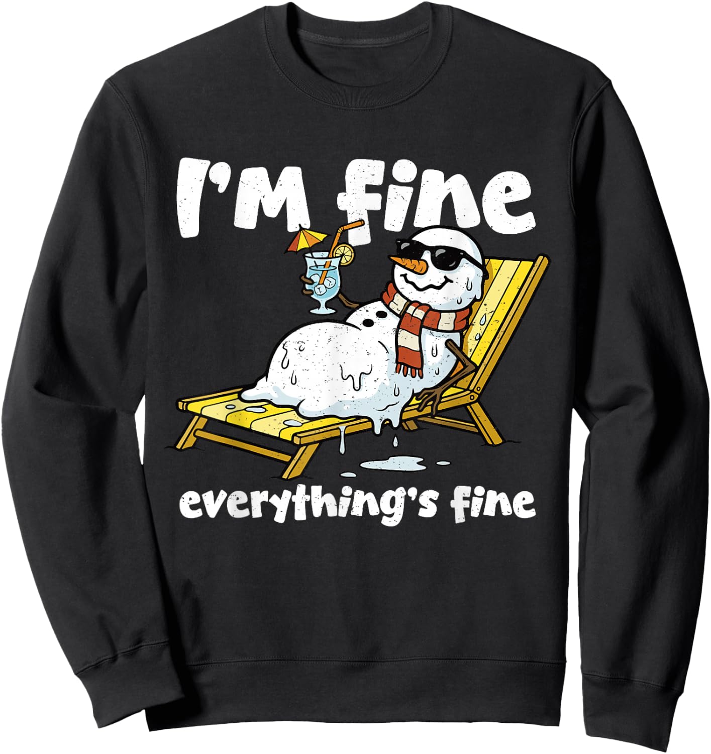 Funny Snowman Fine Summer Christmas in July Men Women Kids Sweatshirt - Sweatshirt | Black