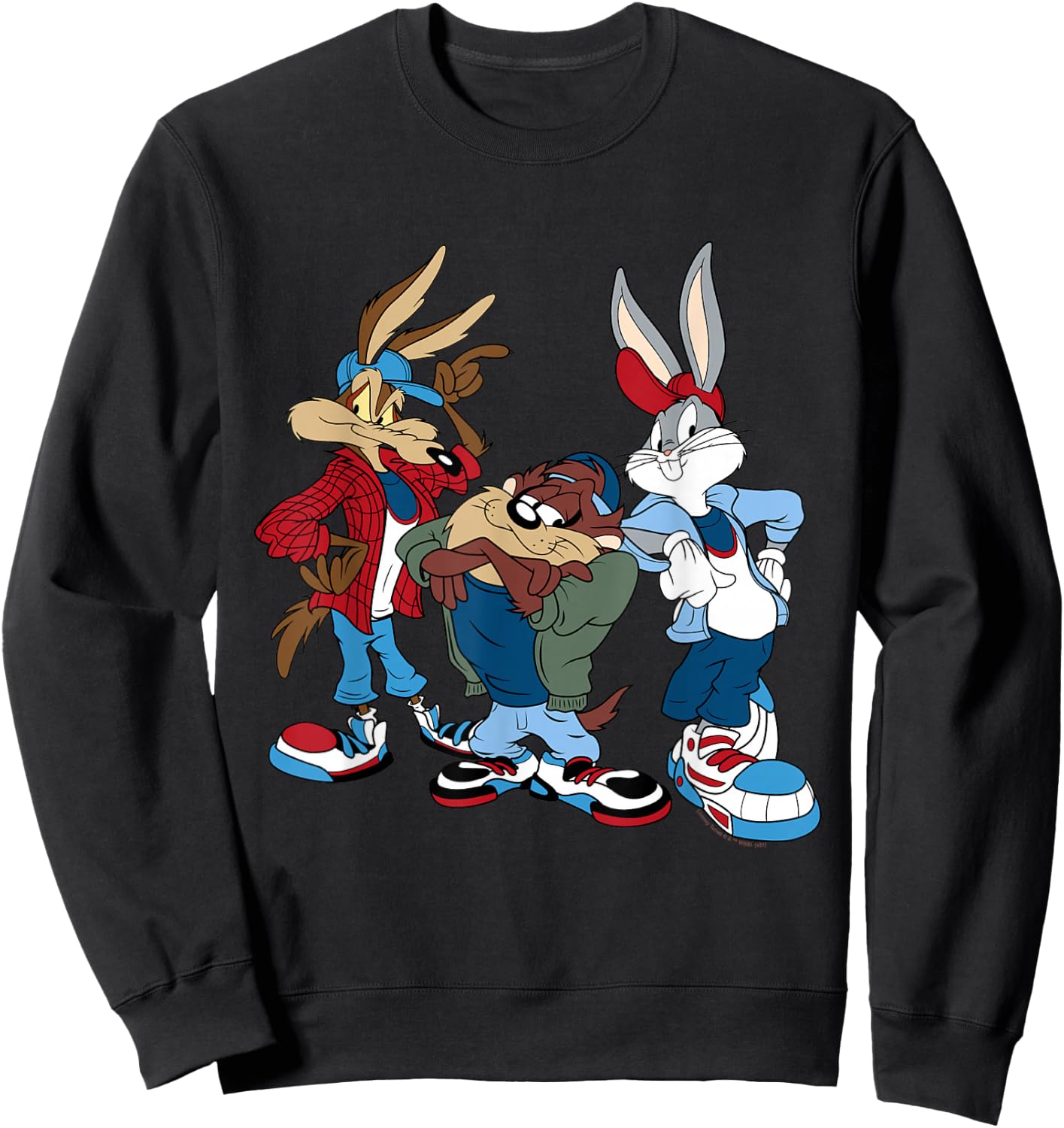 Looney Tunes Wiley, Bugs, Taz Sweatshirt - Sweatshirt | Black