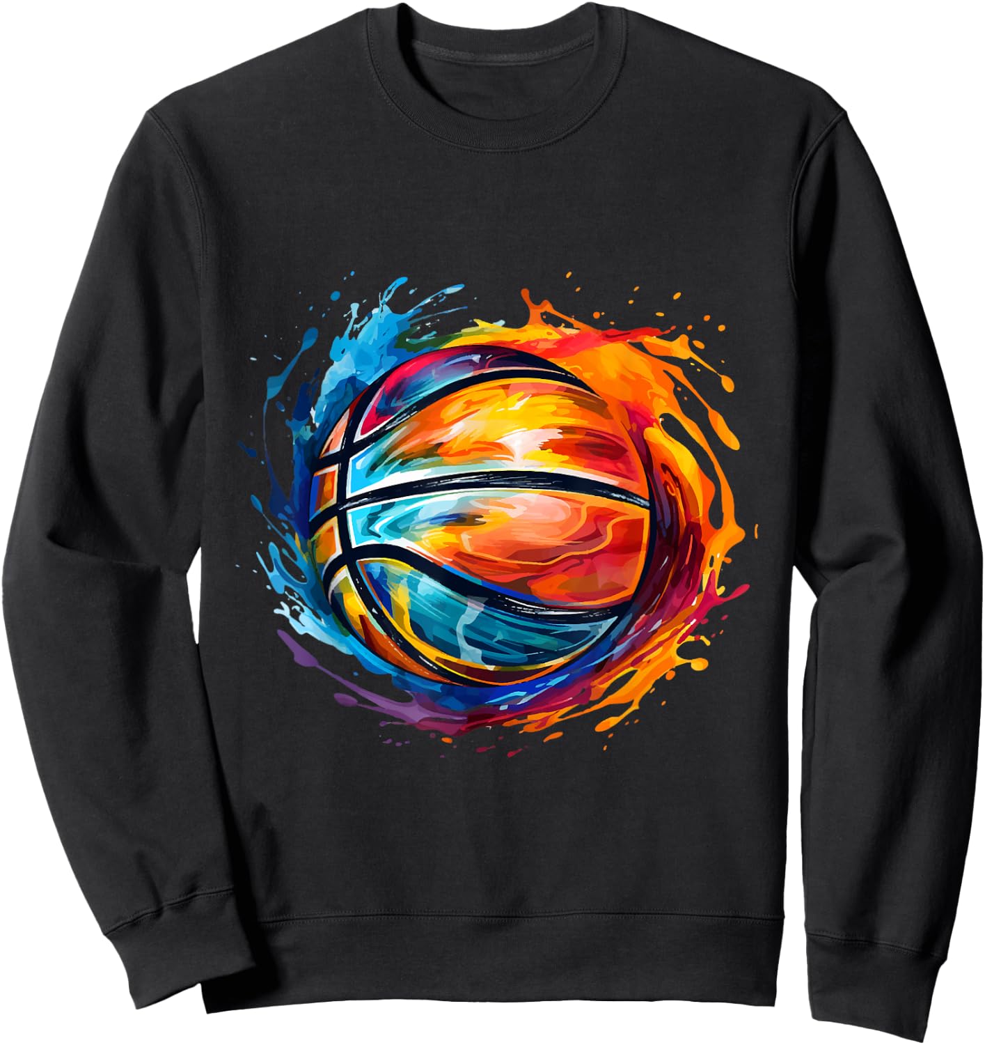 Basketball Ball in Beautiful Colourful Colours Basketball , black Sweatshirt - Sweatshirt | Black