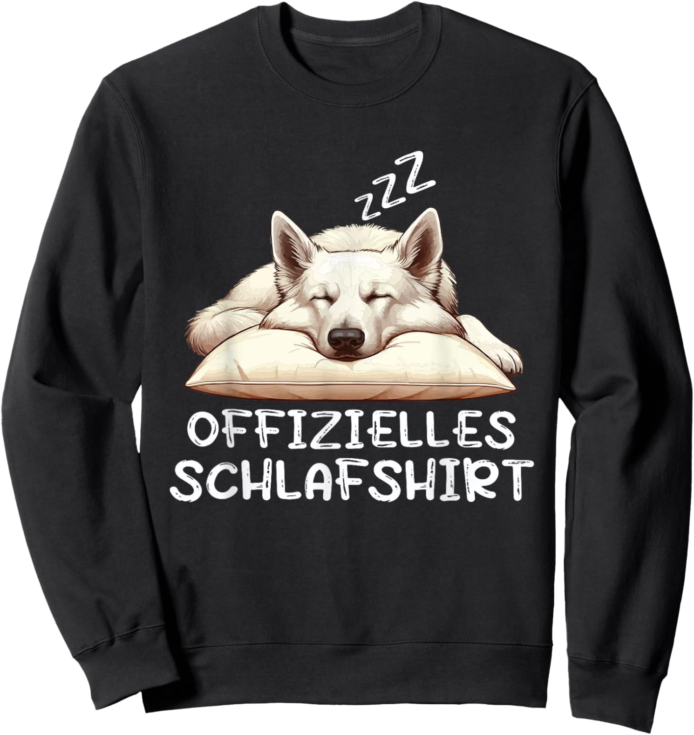 Official Sleep Shirt White Shepherd Shepherd Dog , black Sweatshirt - Sweatshirt | Black