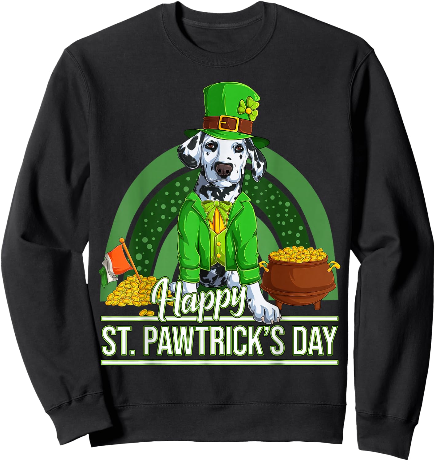 Dalmatian Dog St. Patricks Day Dalmatian Sweatshirt - Sweatshirt | Black