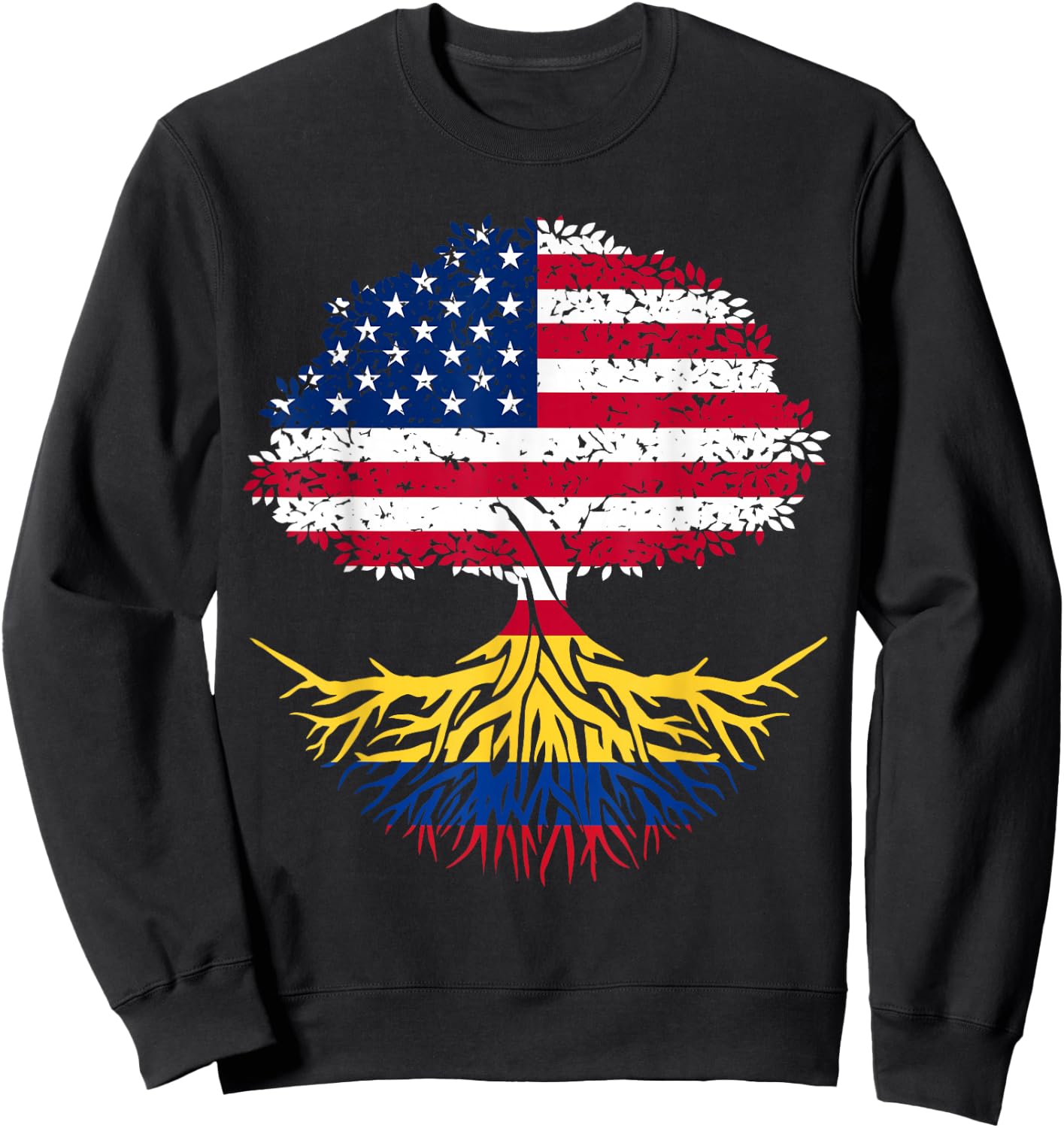 Colombian Roots American Grown Tree Flag US Sweatshirt - Sweatshirt | Black