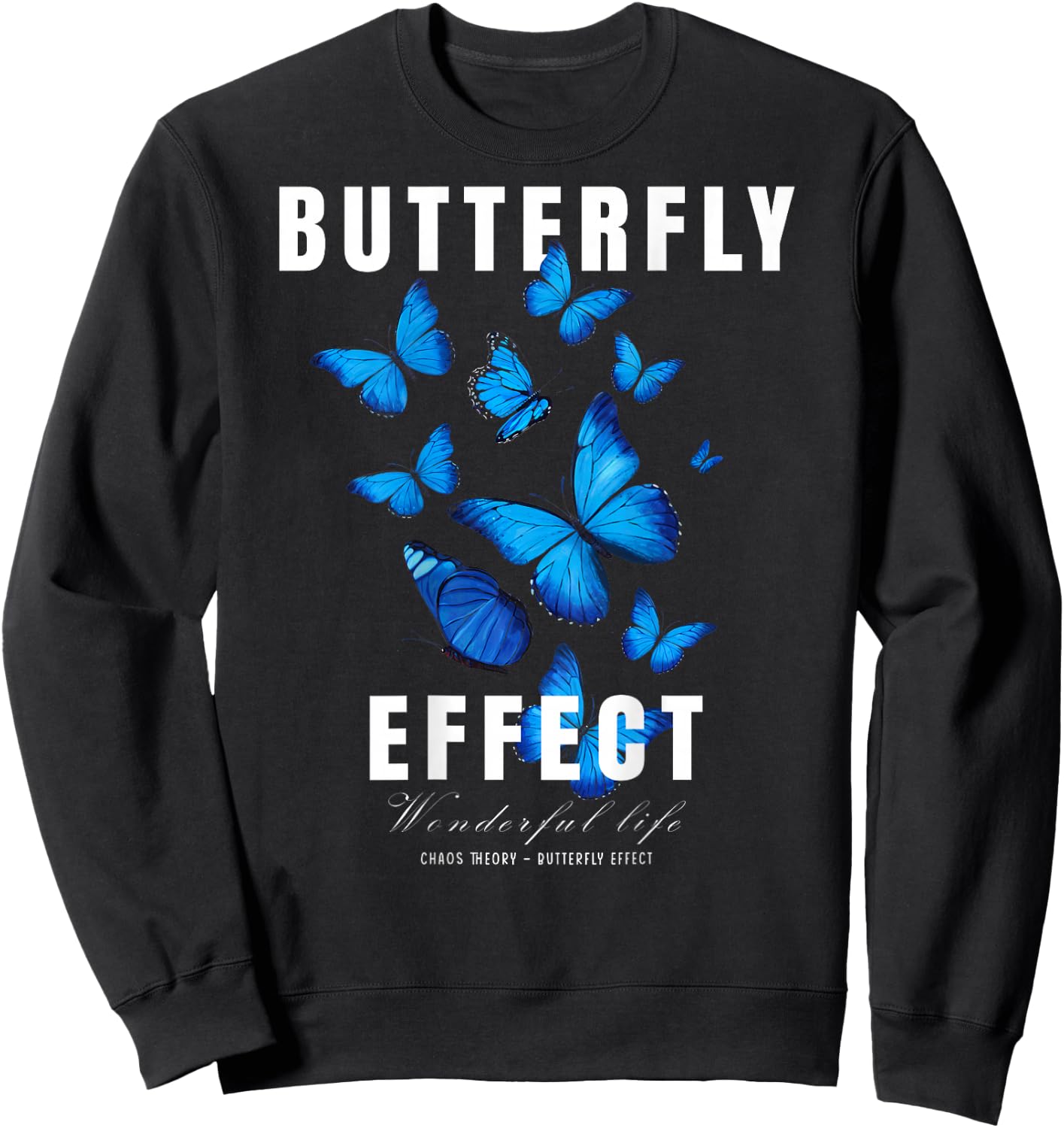 Butterfly Effect BACKPRINT Techno Festival Tekk Sweatshirt - Sweatshirt | Black