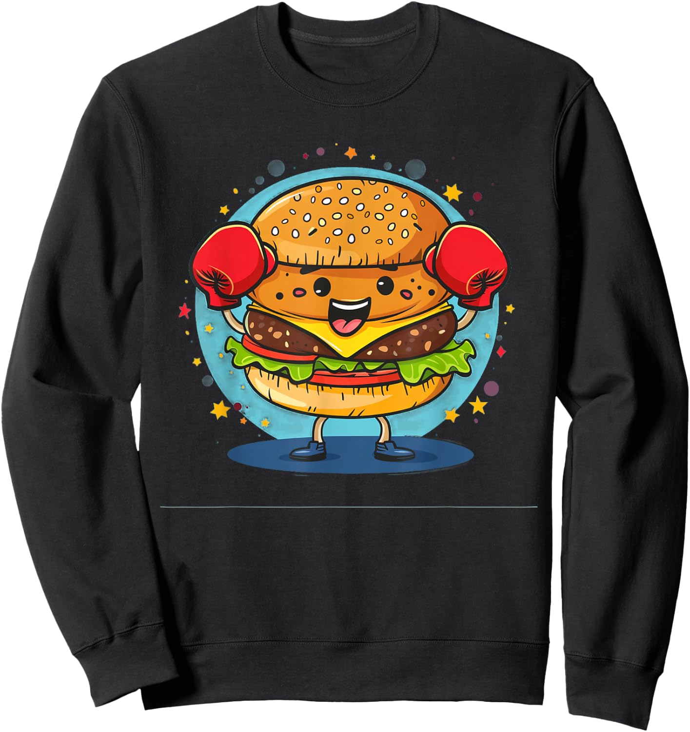 Smash Burger Costume with Funny Boxing Gloves Sweatshirt - Sweatshirt | Black