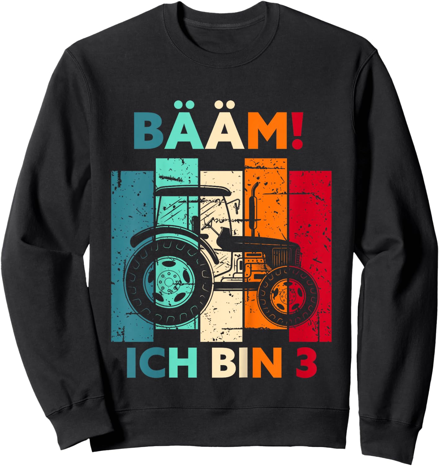 Bääm! Ich Bin 3 Jahre DREI Junge 3. Geburtstag Traktor Sweatshirt - Sweatshirt | Black