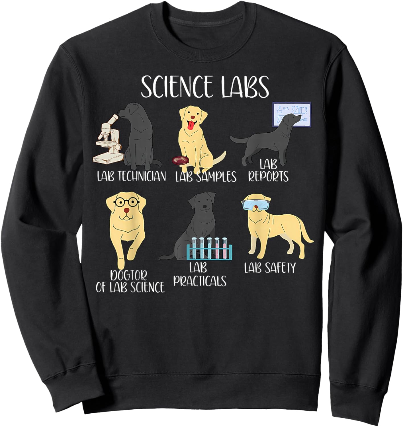 Funny Labrador Retriever Science Labs Teacher Lab Dog Lover Sweatshirt - Sweatshirt | Black
