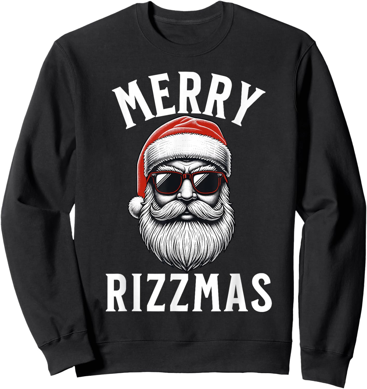 Merry Rizzmas Funny Christmas Teen Boys Kids Men Silly Santa Sweatshirt - Sweatshirt | Black