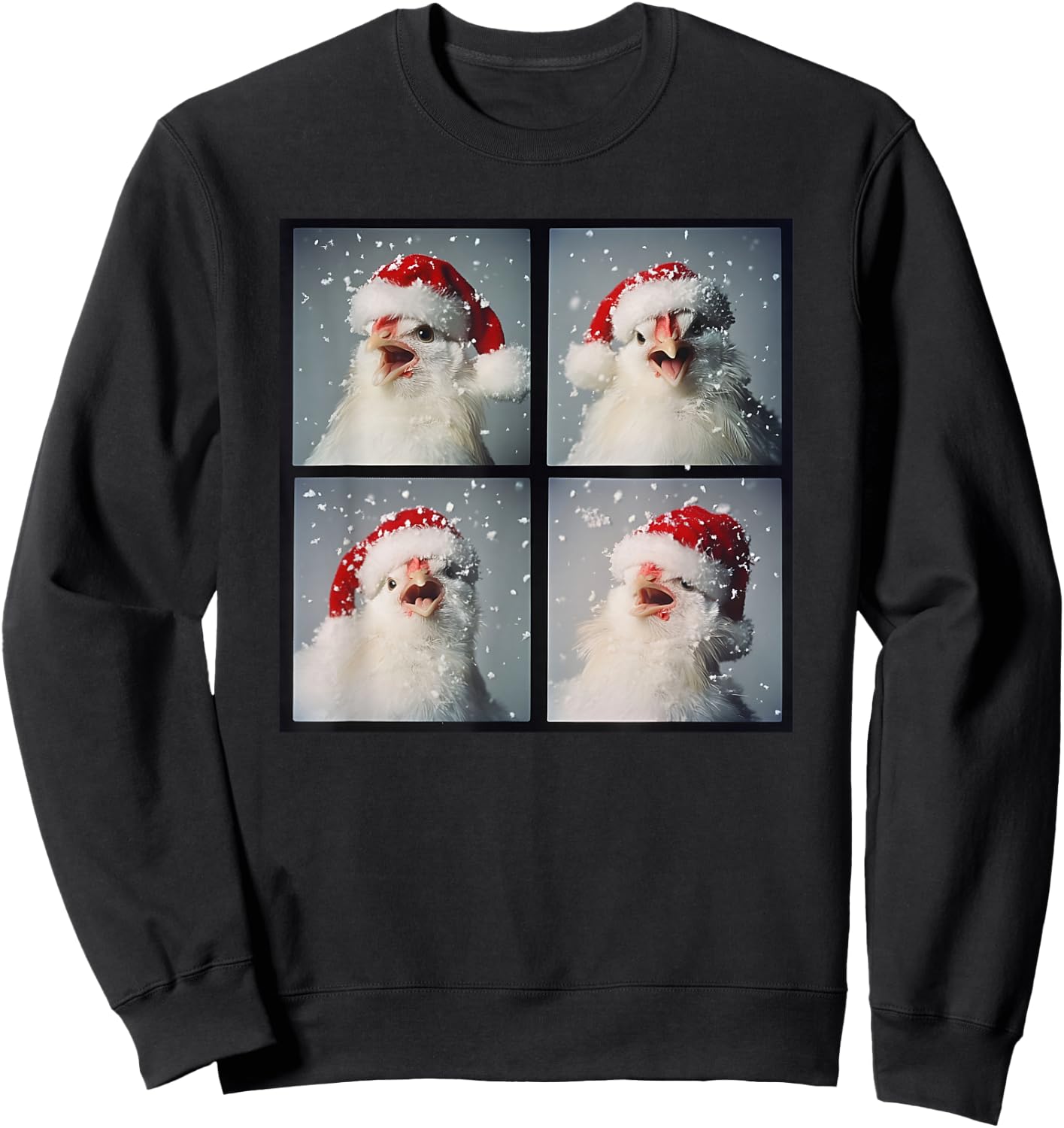 Chicken Farm Bird Men Kids Women Christmas Silkie Chicken Sweatshirt - Sweatshirt | Black