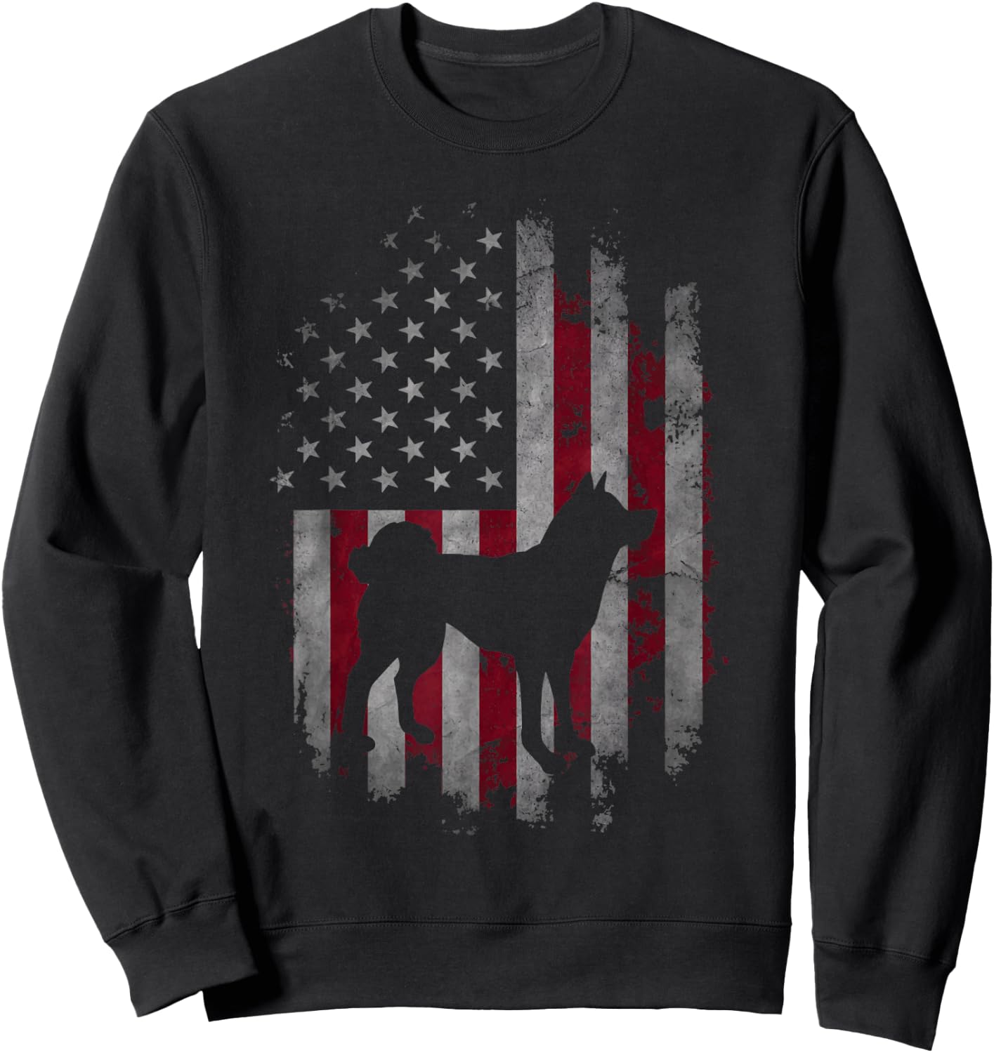 Patriotic Akita - USA American Flag Dog Trainer Canine Lover Sweatshirt - Sweatshirt | Black