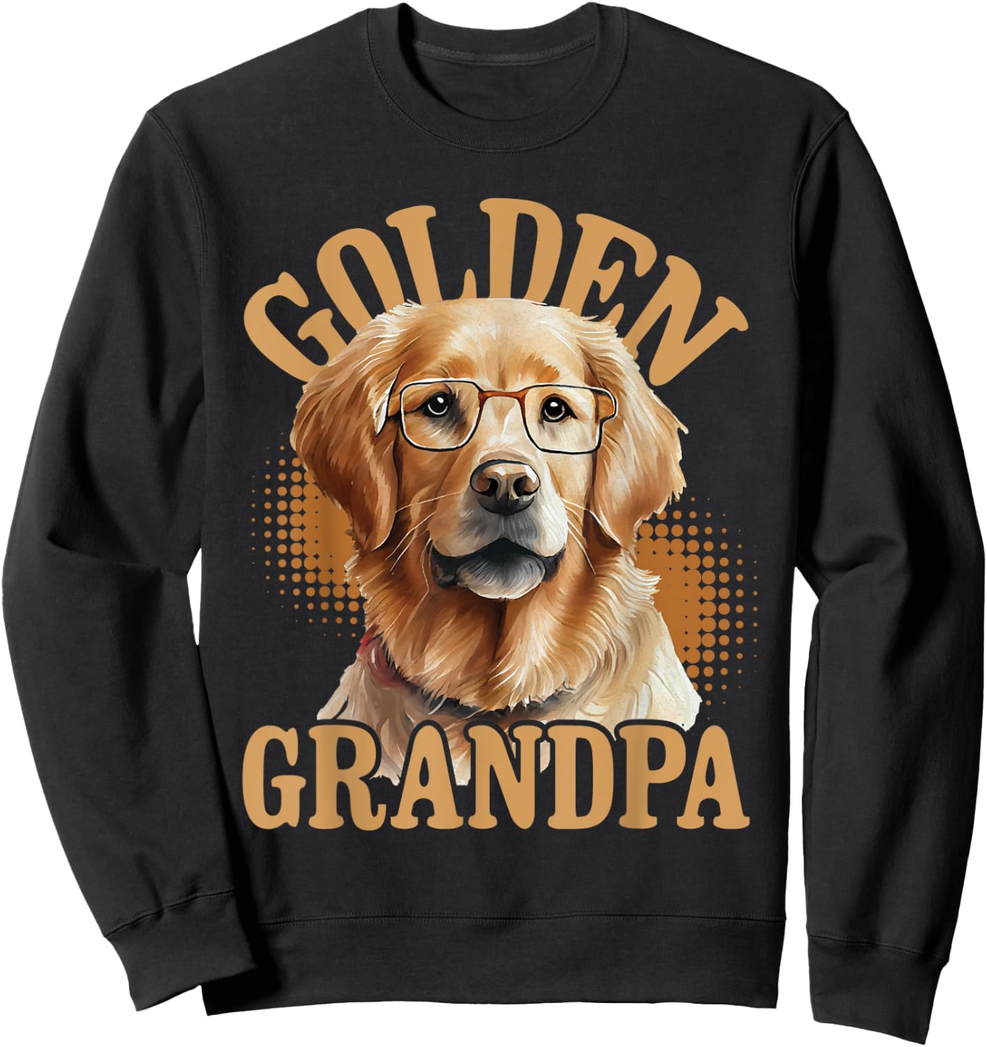Golden Grandpa - American Flag Dog Owner Canine Lover Women Men Sweatshirt - Sweatshirt | Black