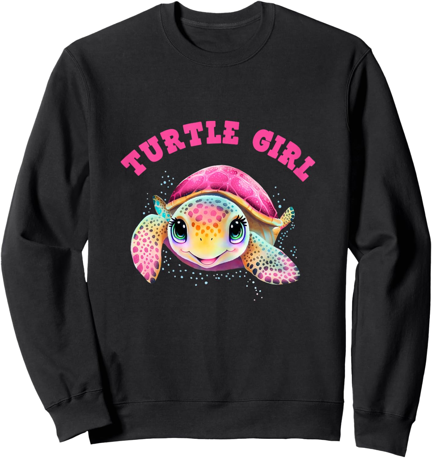 Turtle Girl, Earth Day Outfit for Girls, Girls Turtle , black Sweatshirt - Sweatshirt | Black