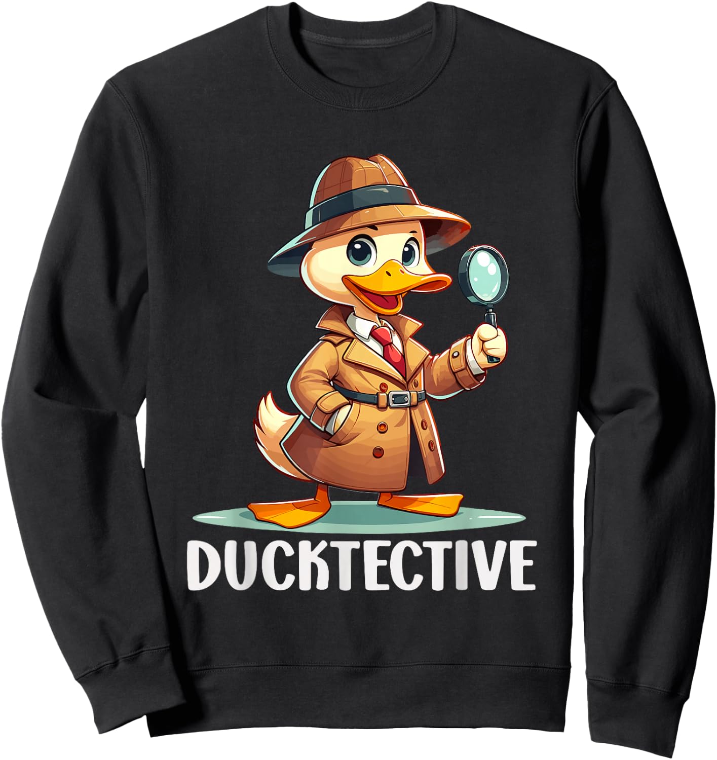 Private Investigator PI Funny Duck Pun Detective Spy Sweatshirt - Sweatshirt | Black