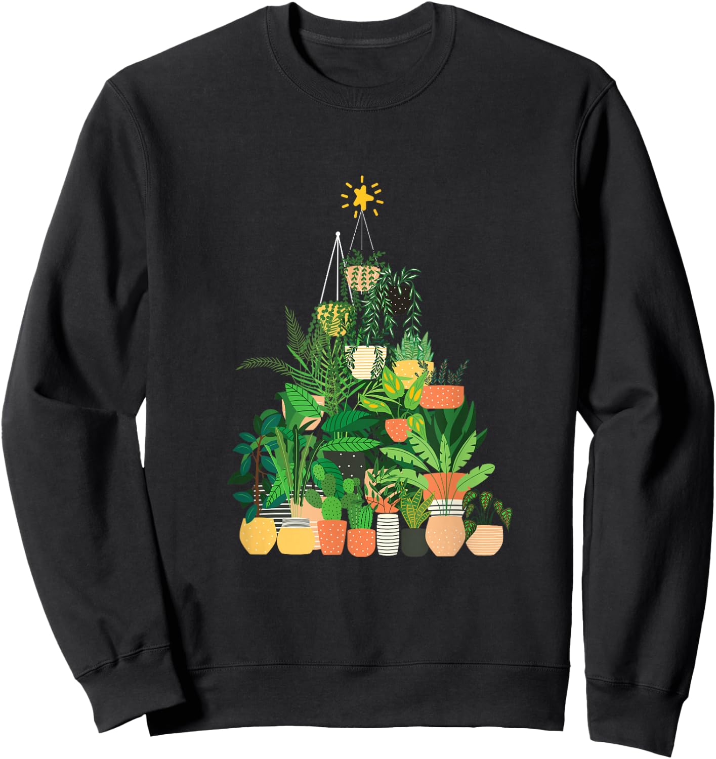 Gardening Potted Plant Christmas Tree Sweatshirt - Sweatshirt | Black