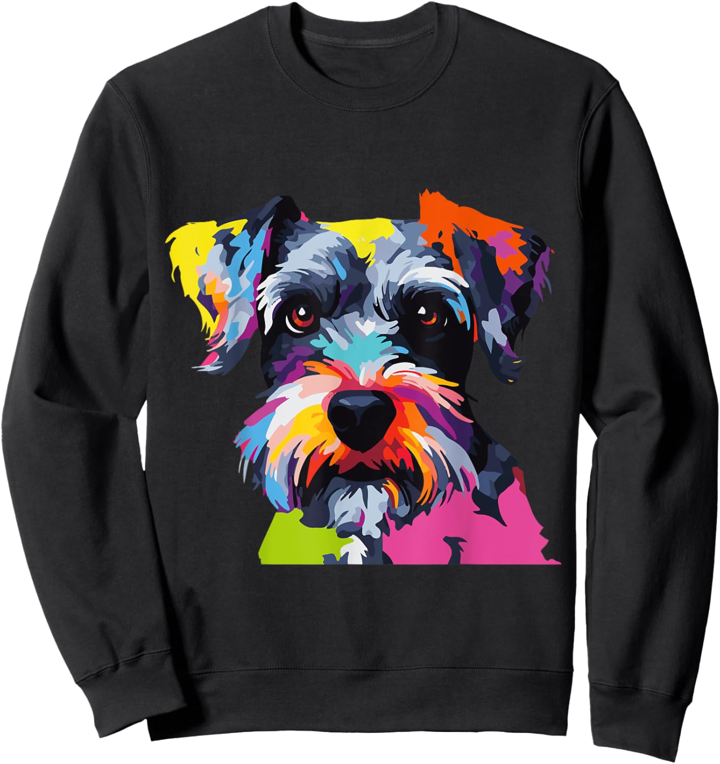 Miniature Schnauzer Pop Art Dog Mini Schnauzer Women Girls Kids Sweatshirt - Sweatshirt | Black