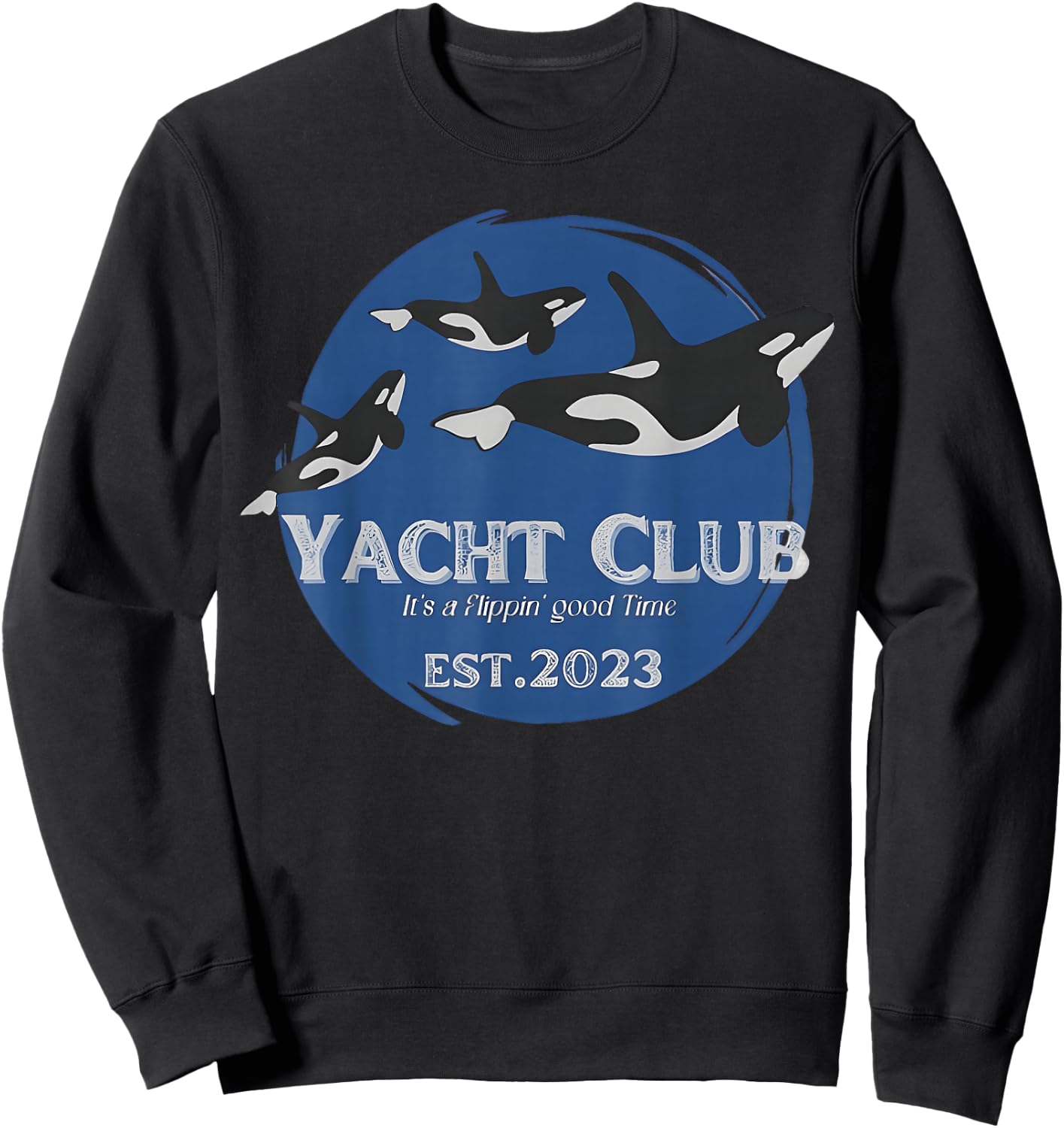 Yacht Club Orca Funny Yacht Tipping Killer Whale Sweatshirt - Sweatshirt | Black