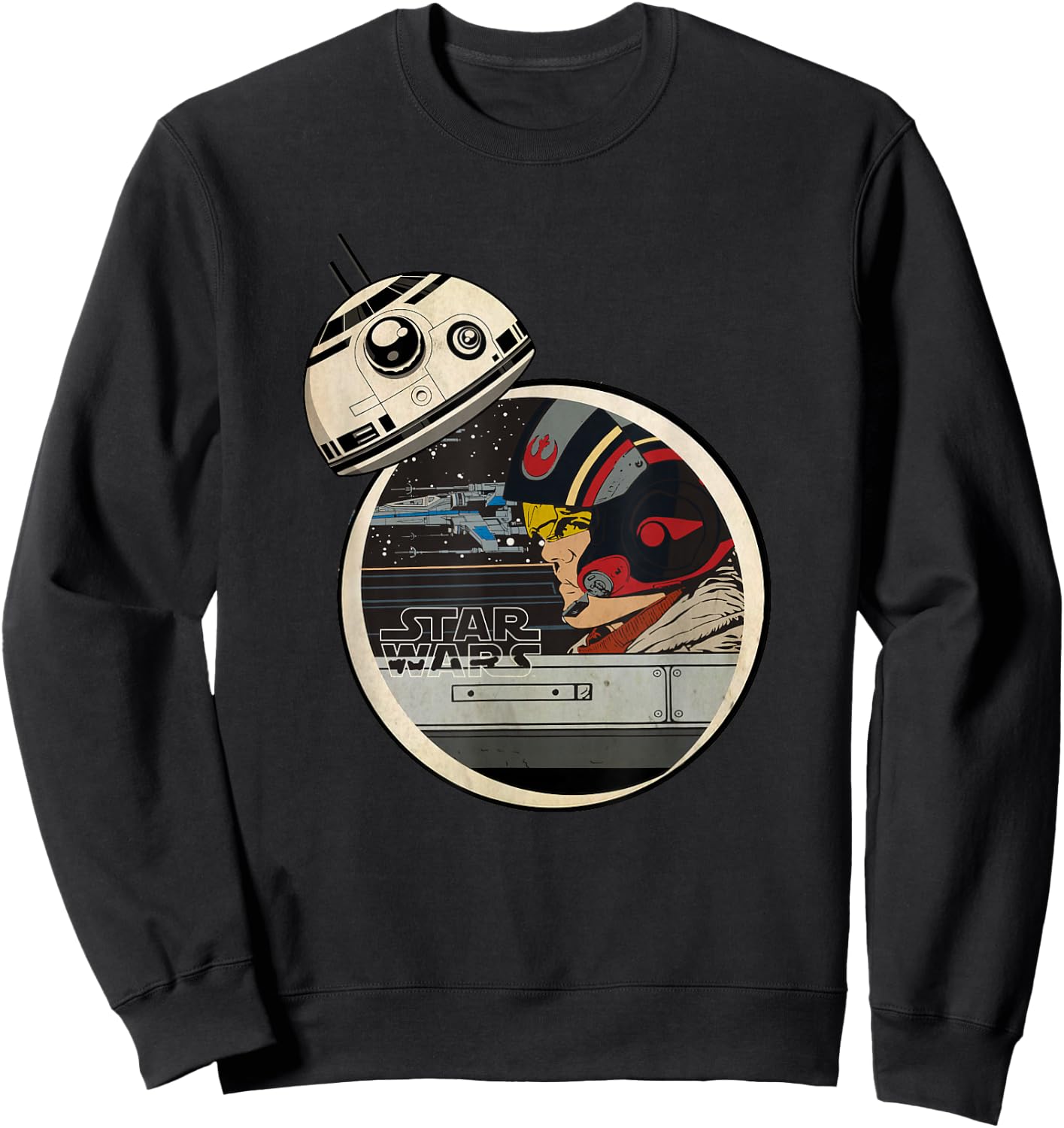 Star Wars: The Force Awakens Rebels BB-8 Poe Dameron Poster Sweatshirt - Sweatshirt | Black
