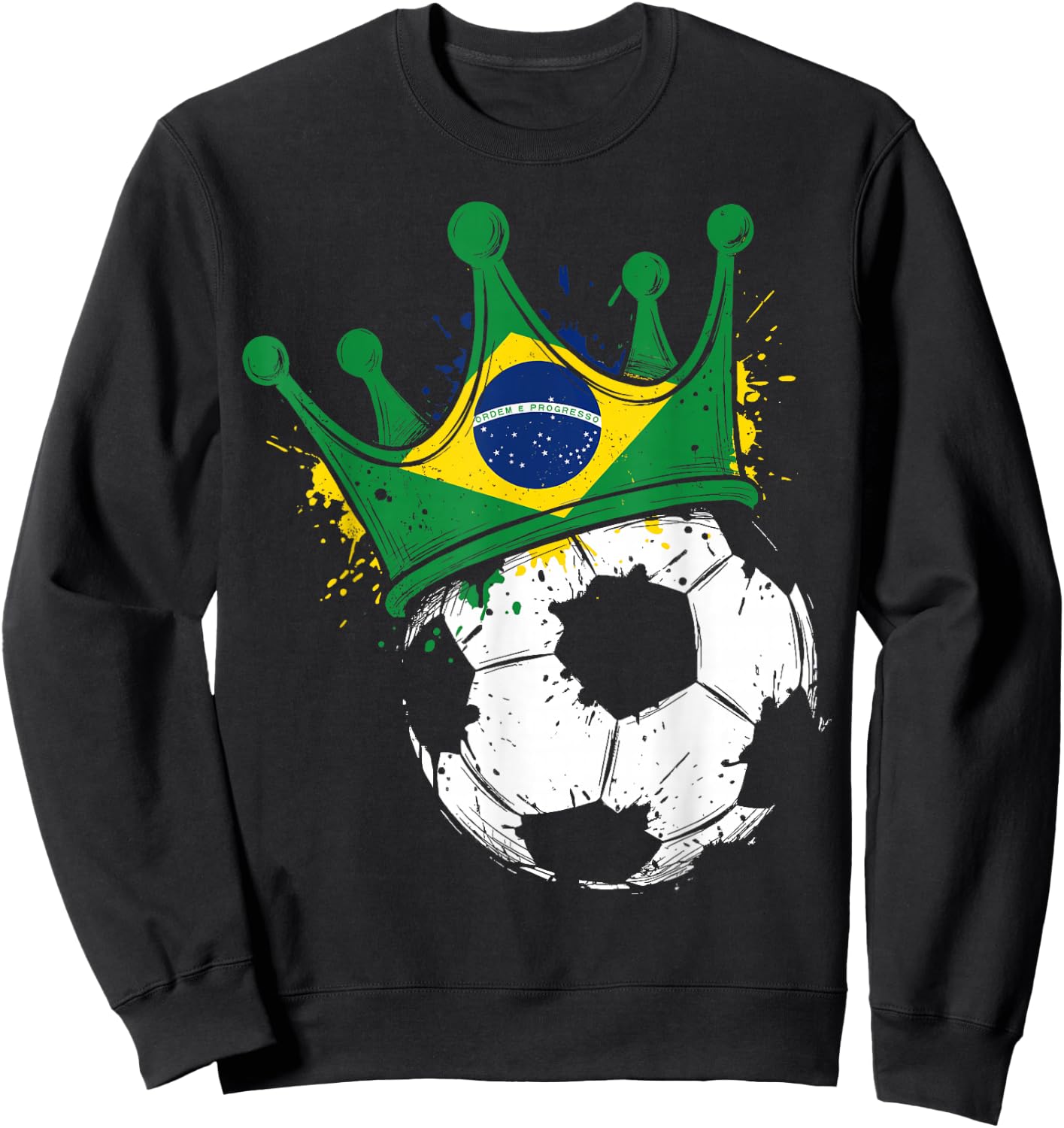 Brazilian Flag Novelty Brazil Sweatshirt - Sweatshirt | Black