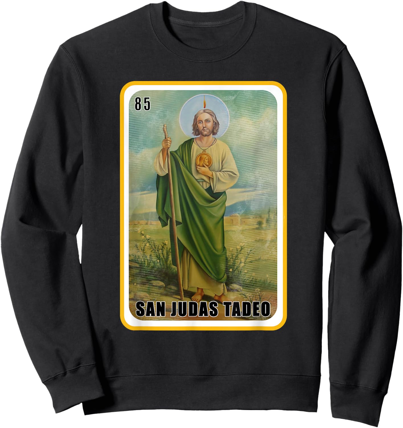 Funny Spanish-Mexican Bingo Gifts - San Judas Tadeo Sweatshirt - Sweatshirt | Black