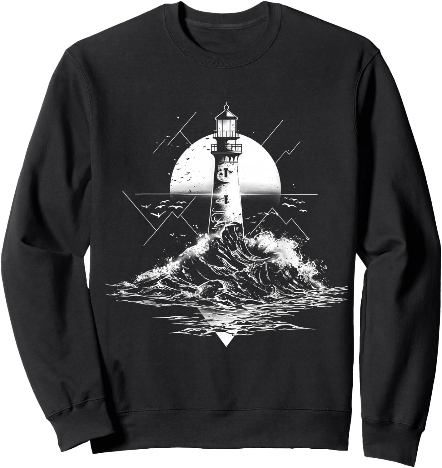 Phare Voile Mer Plage Bateau Maison Bord de Mer Sweatshirt - Sweatshirt | Black