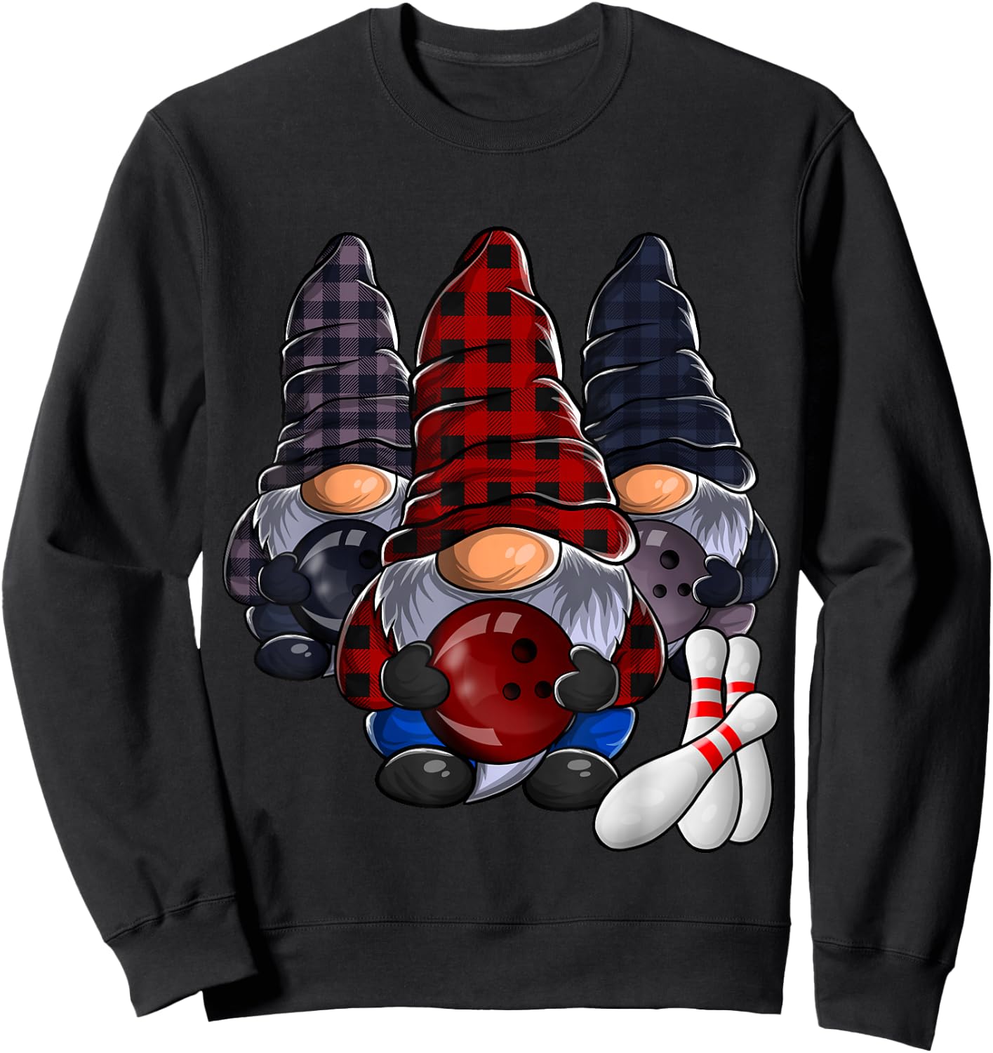 Funny Gnome Bowling Sweatshirt - Sweatshirt | Black