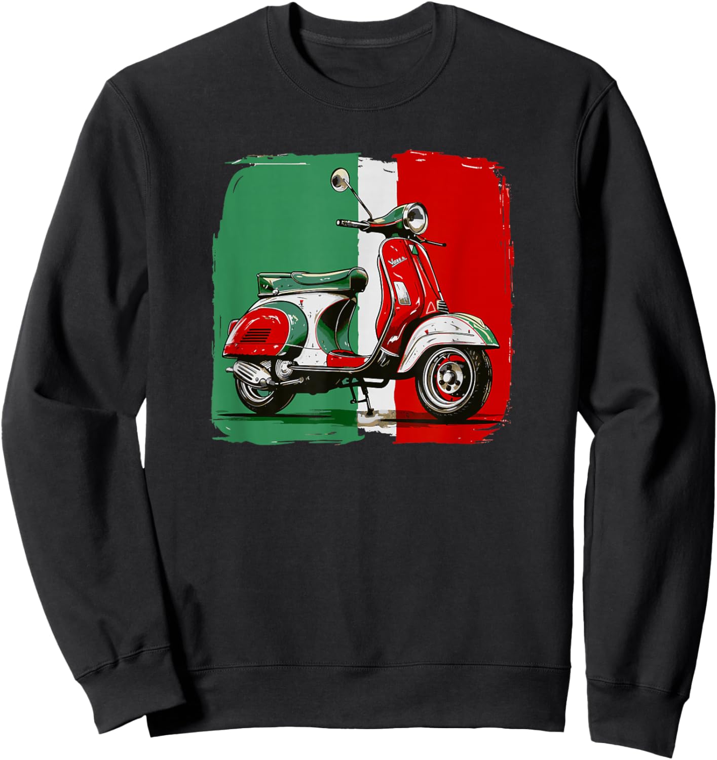 Tricolore - Italian Flag Italian Scooter Sweatshirt - Sweatshirt | Black