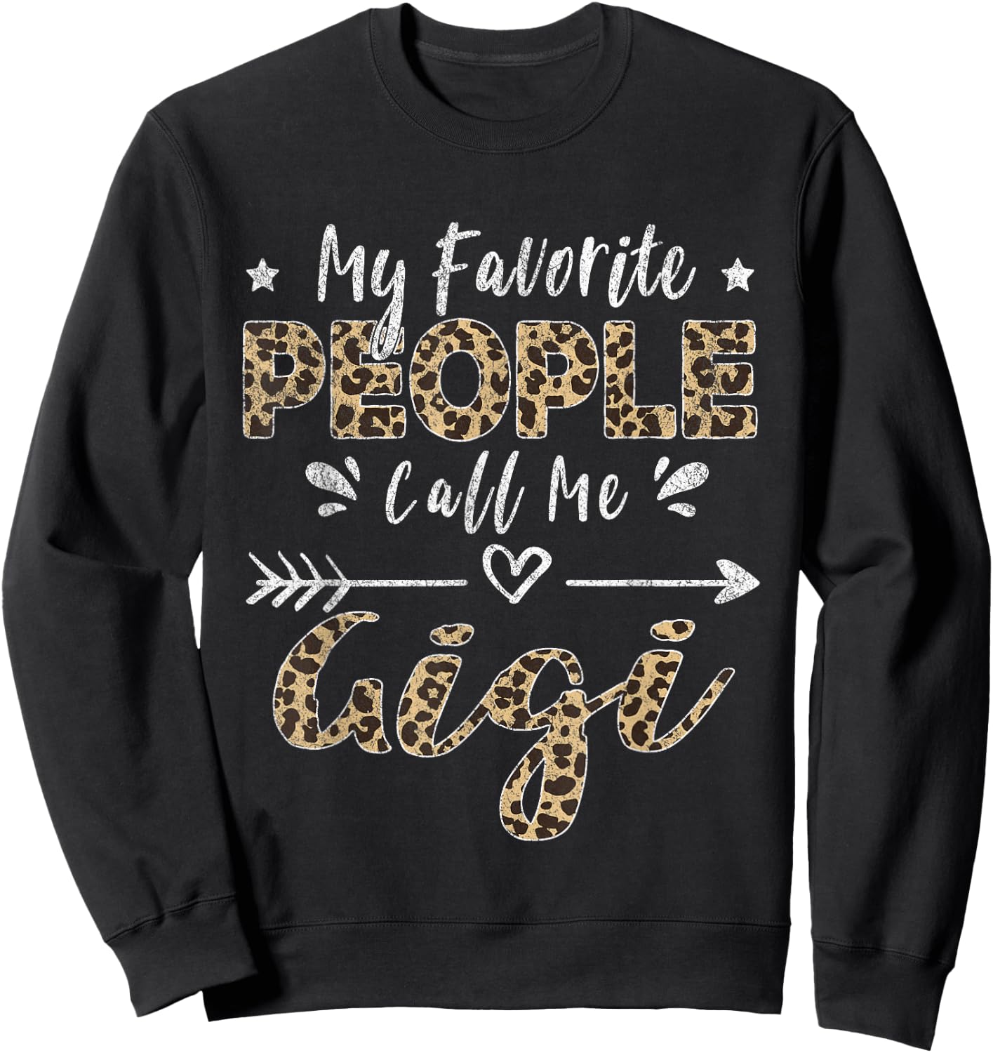 My Favorite People Call Me Gigi Leopard Sweatshirt - Sweatshirt | Black
