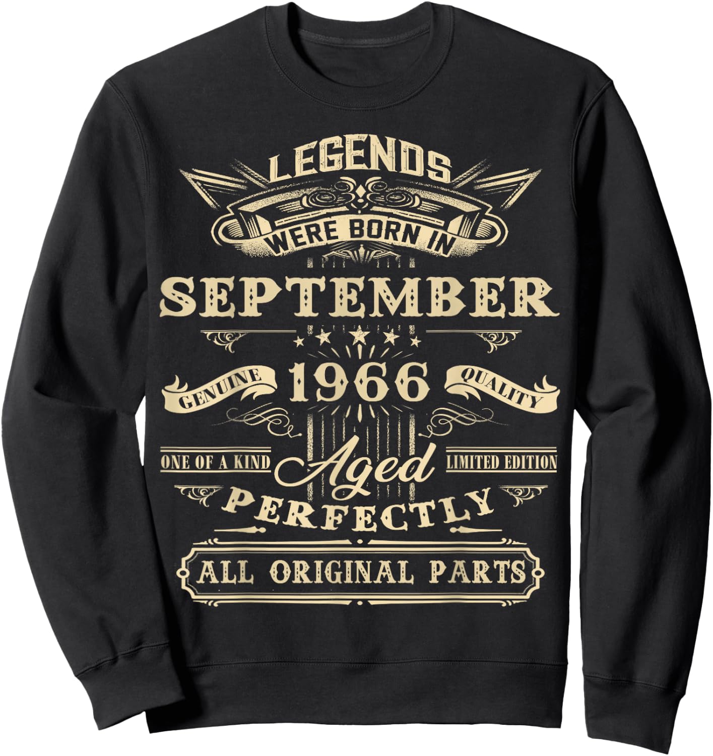 Legend Born In September 1966 60th Birthday 60 Years Old Sweatshirt - Sweatshirt | Black