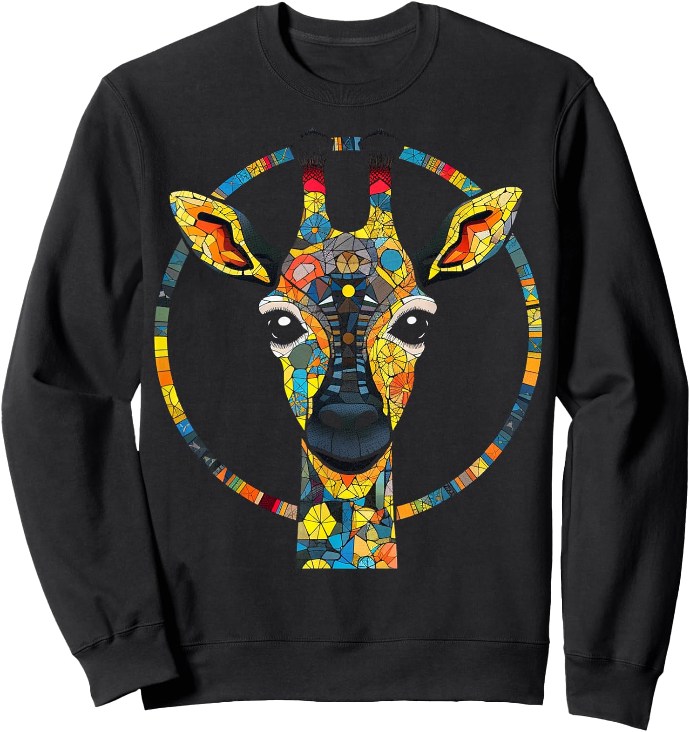 Giraffe Artwork Colourful Animals Zoo Giraffe Sweatshirt - Sweatshirt | Black