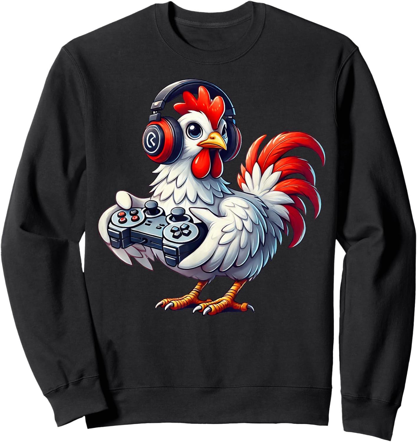 Chicken Funny Video Games Graphic Chicken Gamers Sweatshirt - Sweatshirt | Black