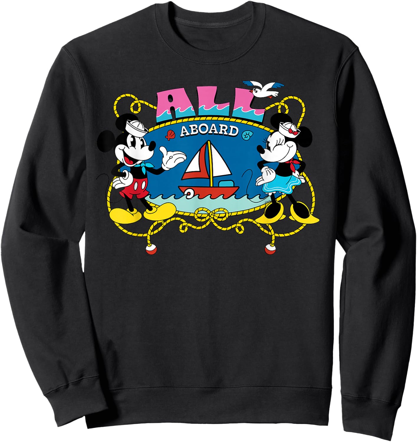 Disney Cruise Mickey & Minnie All Aboard Vacation Matching Sweatshirt - Sweatshirt | Black