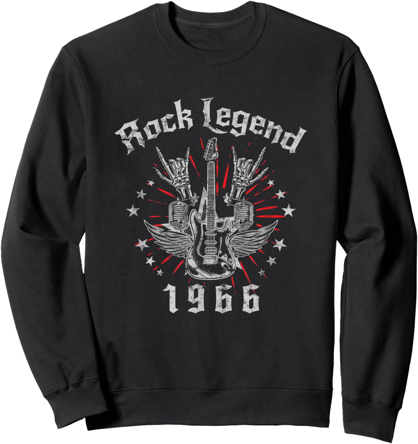 Rock Legend Guitar 1966 Vintage Retro Skirt Man Woman , Black Sweatshirt - Sweatshirt | Black
