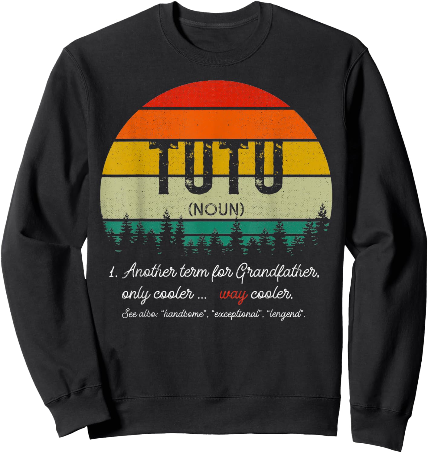 Vintage Tutu Definition Grandpa Fathers Day Retro Sweatshirt - Sweatshirt | Black
